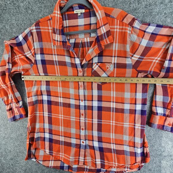 Clemson Tigers Flannel Shirt Plaid Button Up Long Sleeve Roll Tab UG Apparel 2X - Picture 7 of 11